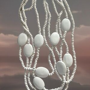 Elegant White Beaded Necklace